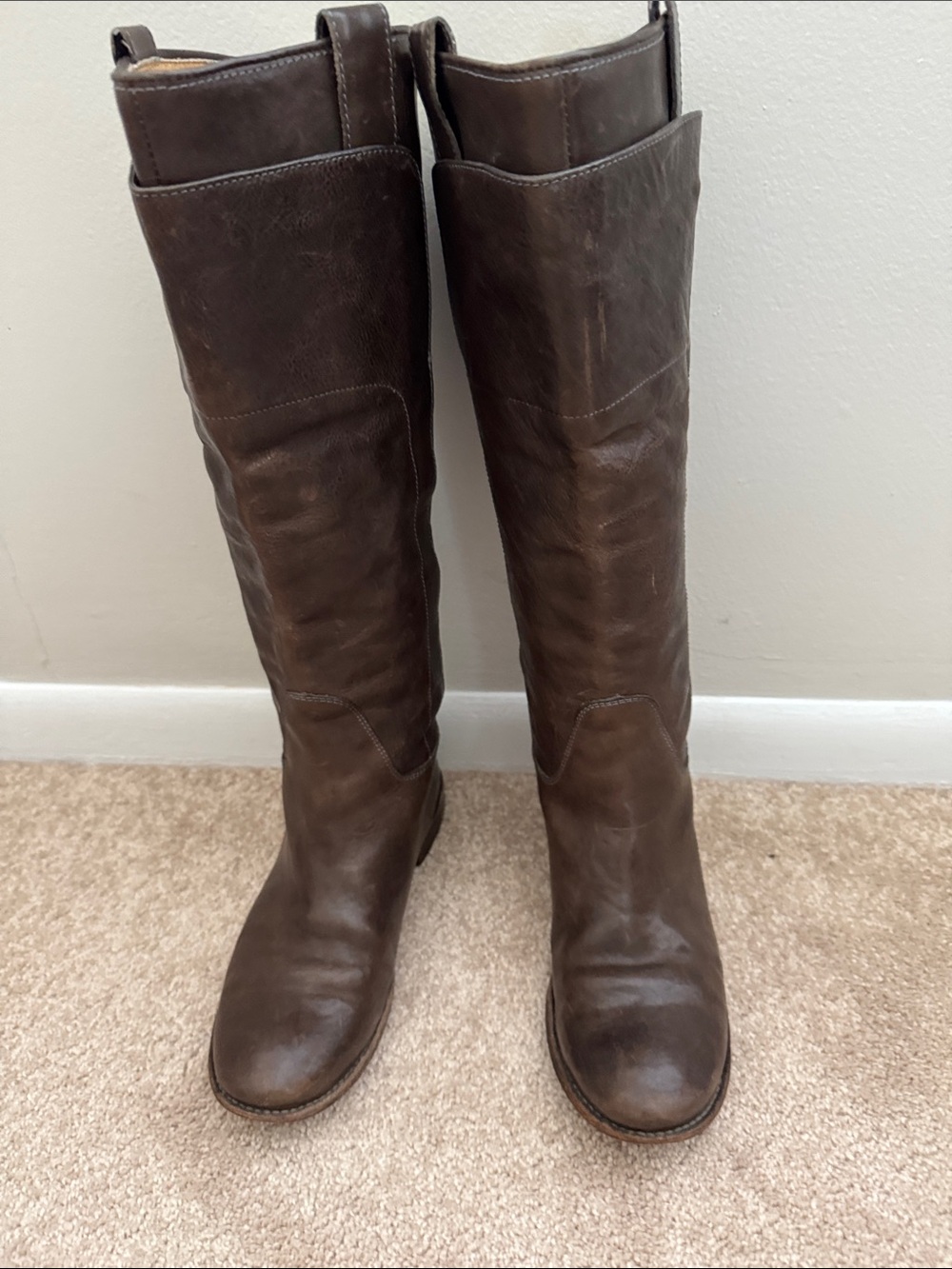 Frye Tall Dark Brown Leather Riding Boots